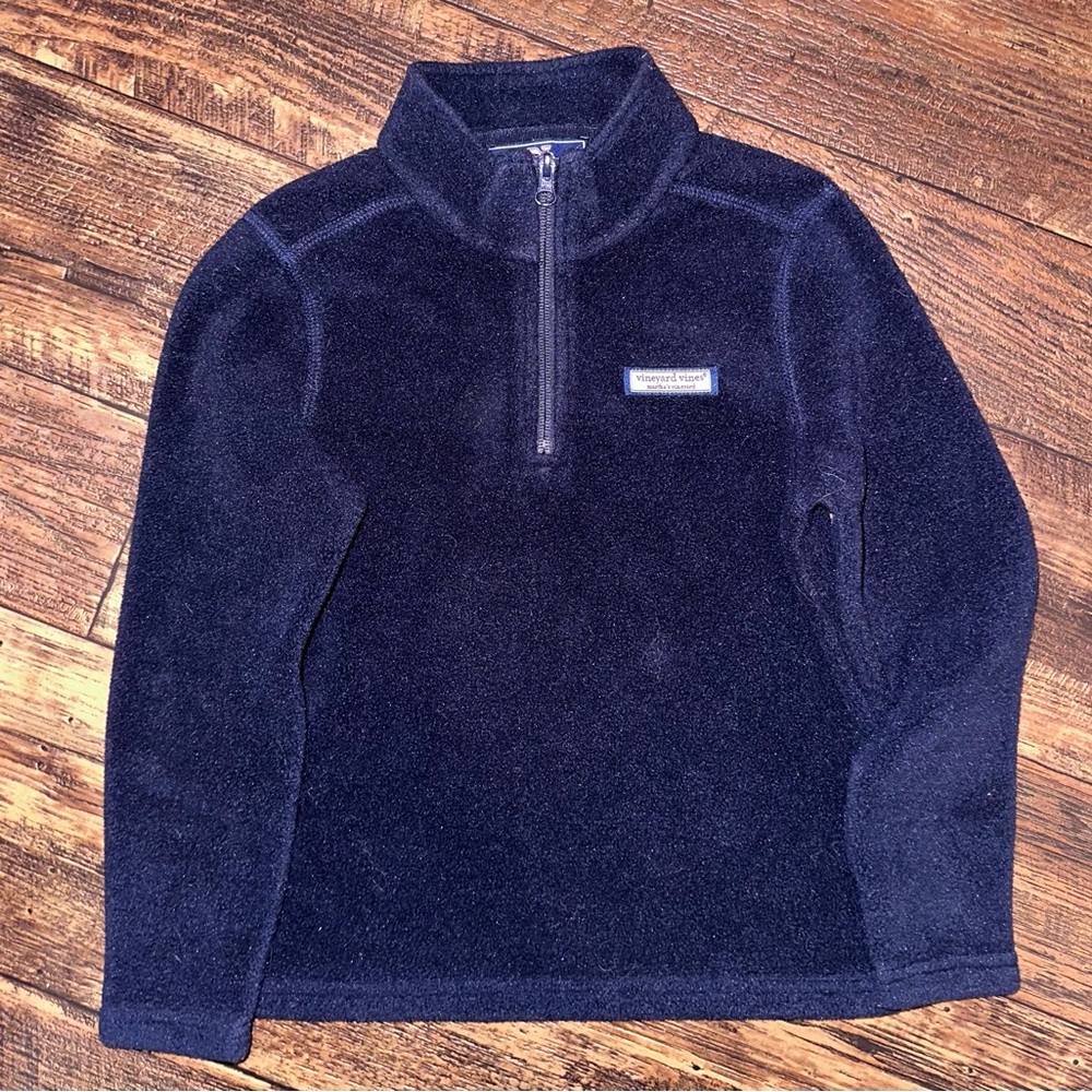 Vineyard Vines🐳Kids 1/4 Zip Fleece, Navy Blue, 7, Excellent condition, like new - Picture 1 of 4